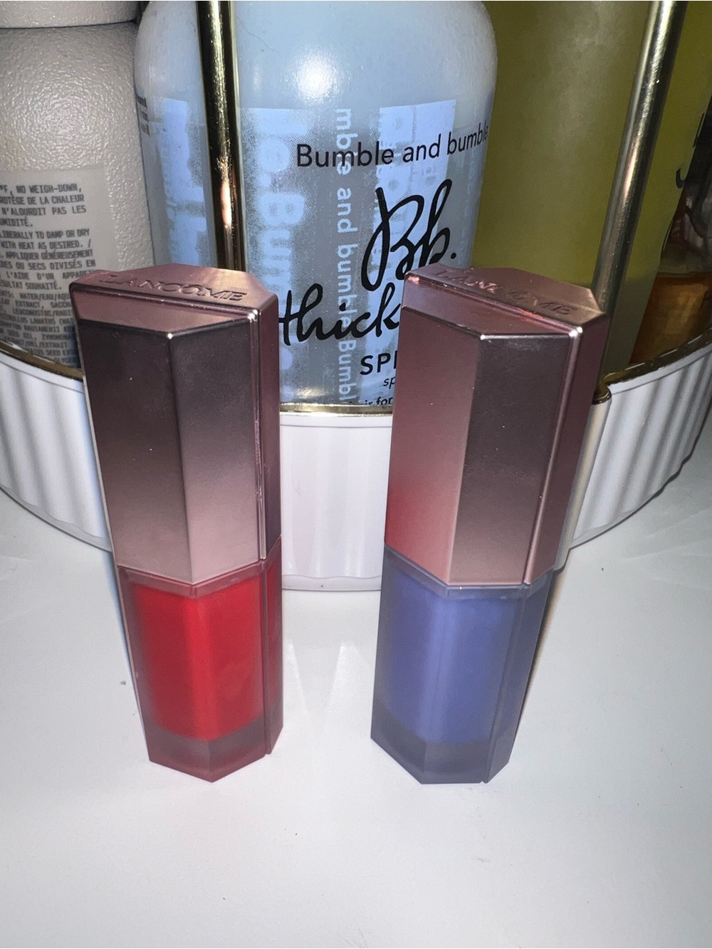 Lancome Lip Gloss Duo - Red & Lavender